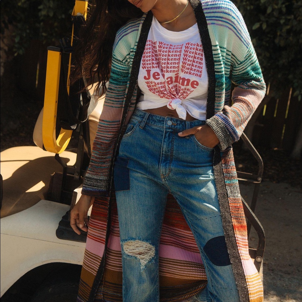 Anthropologie Space Dyed Longline Cardigan NWOT